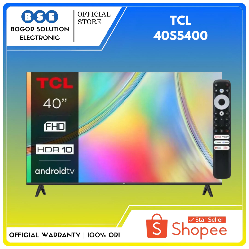 TV TCL 40 Inch Google TV 40S5400 Android TCL 40" Bezel Less Design FHD