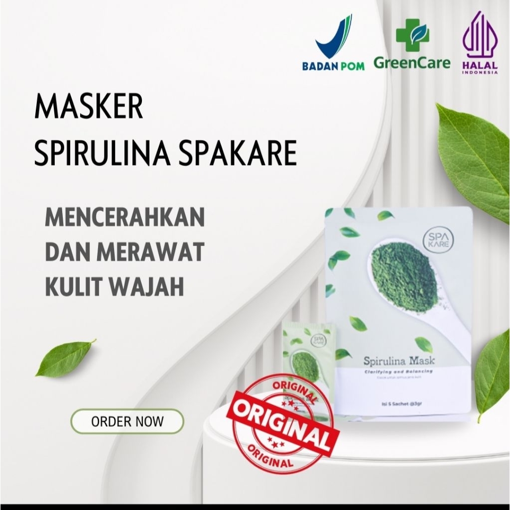 Tiens Spakare Spirulina Mask - Masker Spirulina Terbaru - Premium Original Tiens Spakare Spirulina M