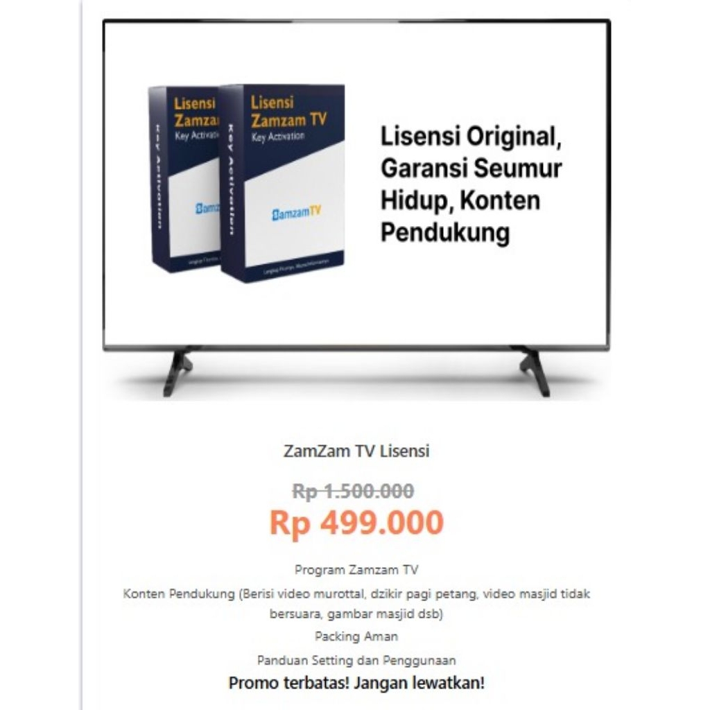 Jam Azan Zamzam TV - Lisensi Jam Azan Masjid - Aplikasi Jam Adzan Masjid - Pengingat Waktu Sholat - 