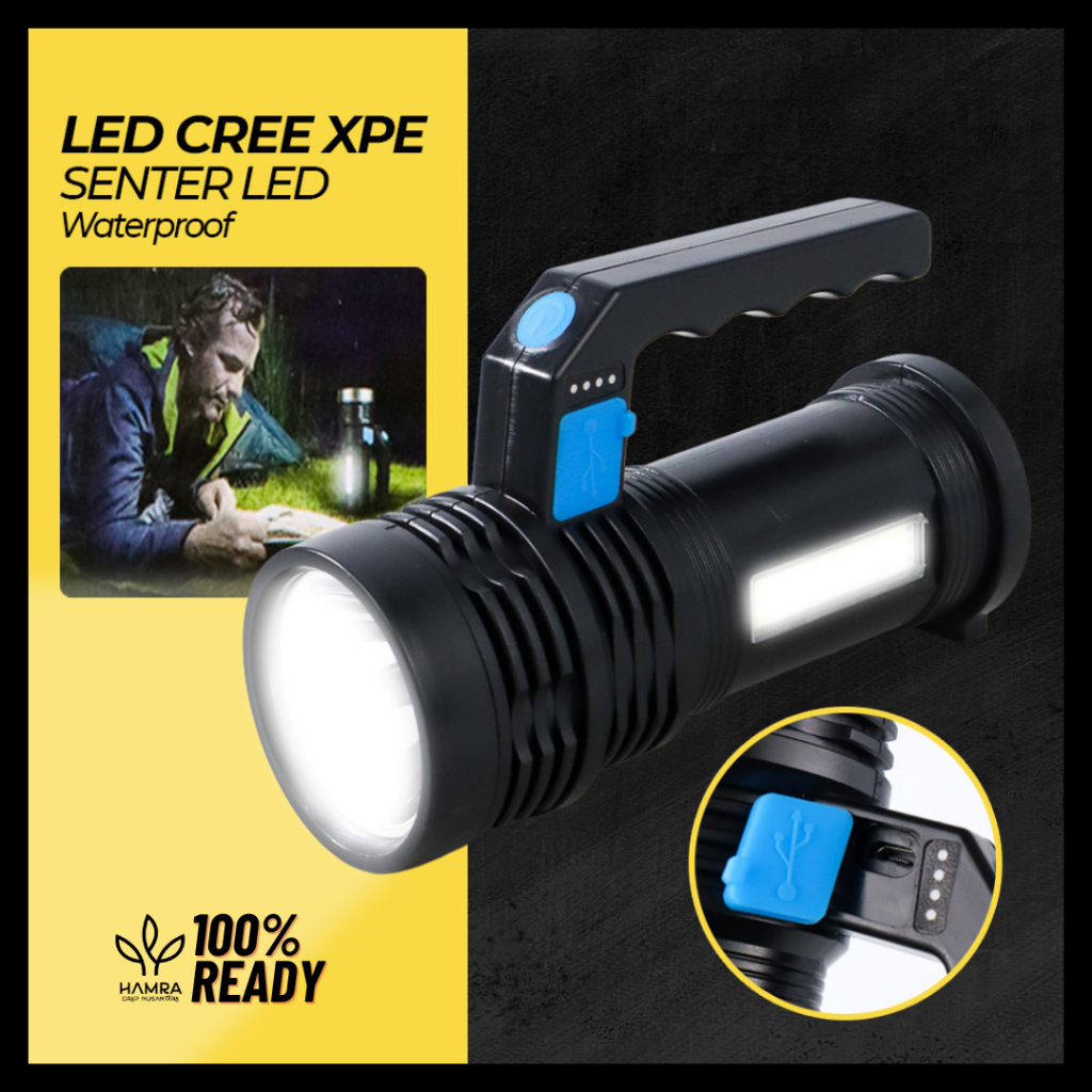 Senter Waterproof / Senter Super Terang Waterproof / Senter Waterproof Tahan air / Senter LED USB