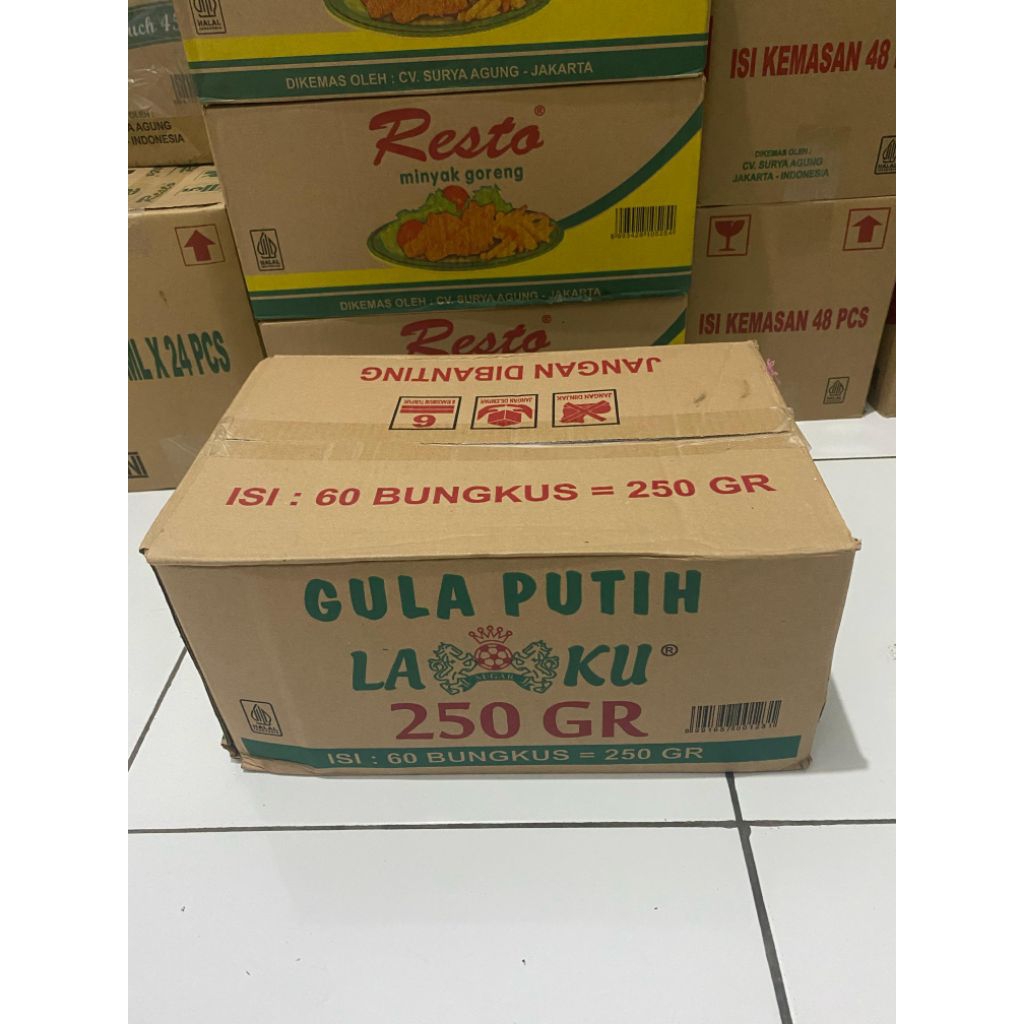 

Gula pasir laku 250 gram 1 dus