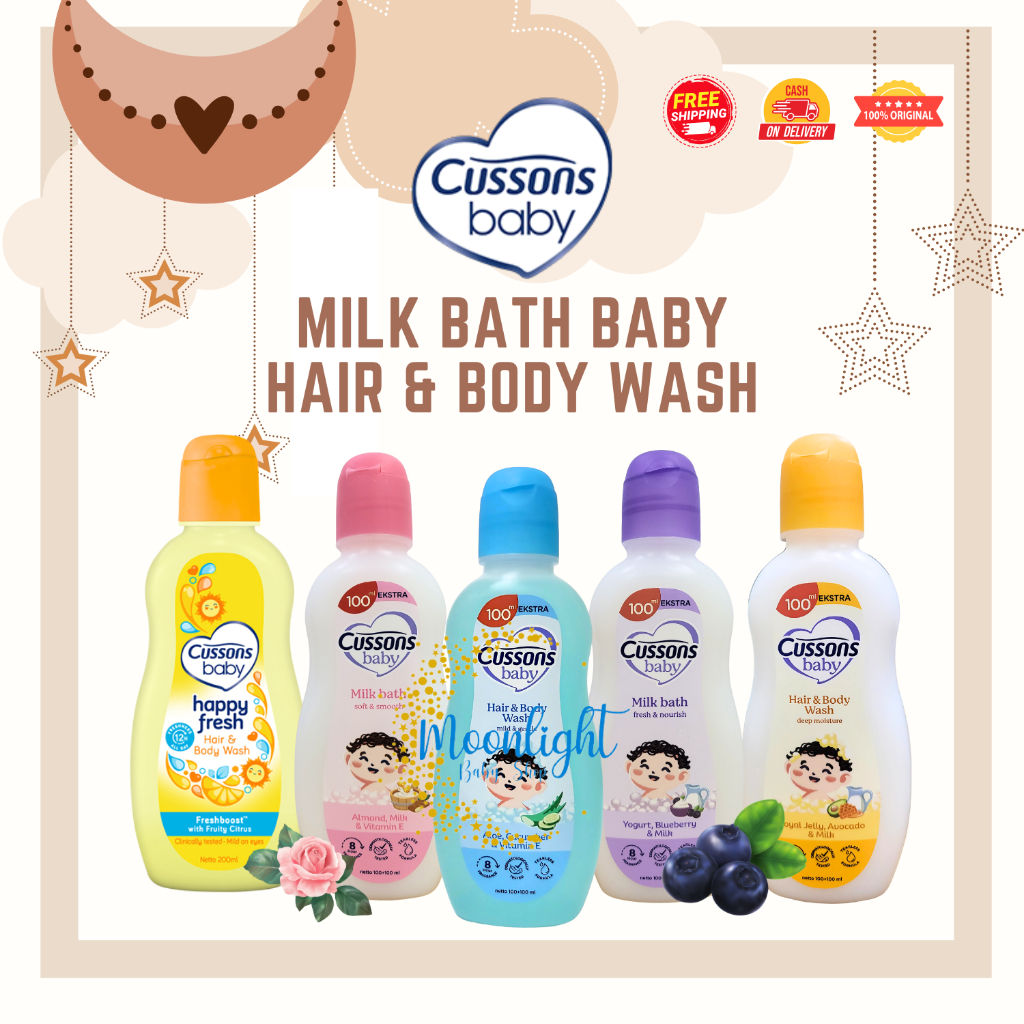 Cussons Baby Milk Bath / Hair & Body wash - Sabun Shampoo Bayi 100ml + 100ml