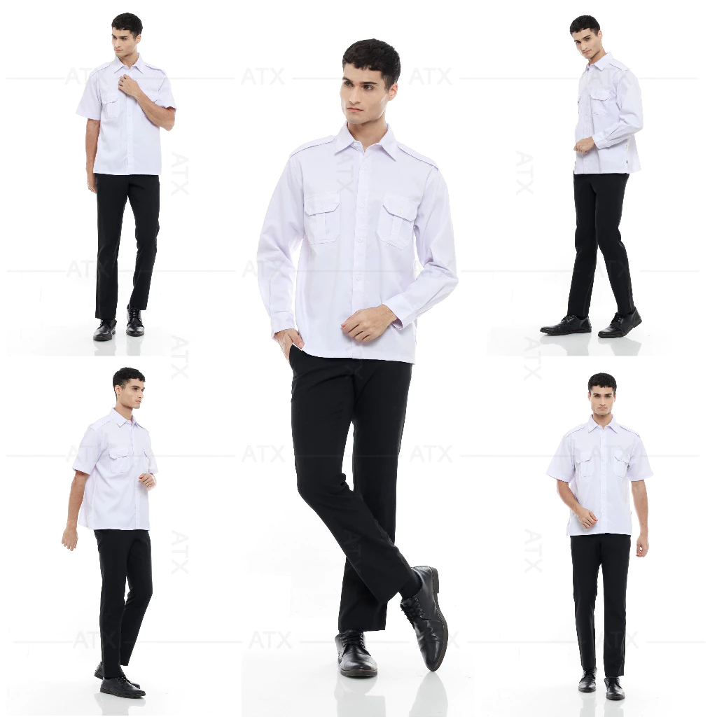 Baju Kemeja Pdl Pria Putih Panjang Hitam Polos Gunung Hem Big Size Jumbo Seragam Dinas Pdh Formal