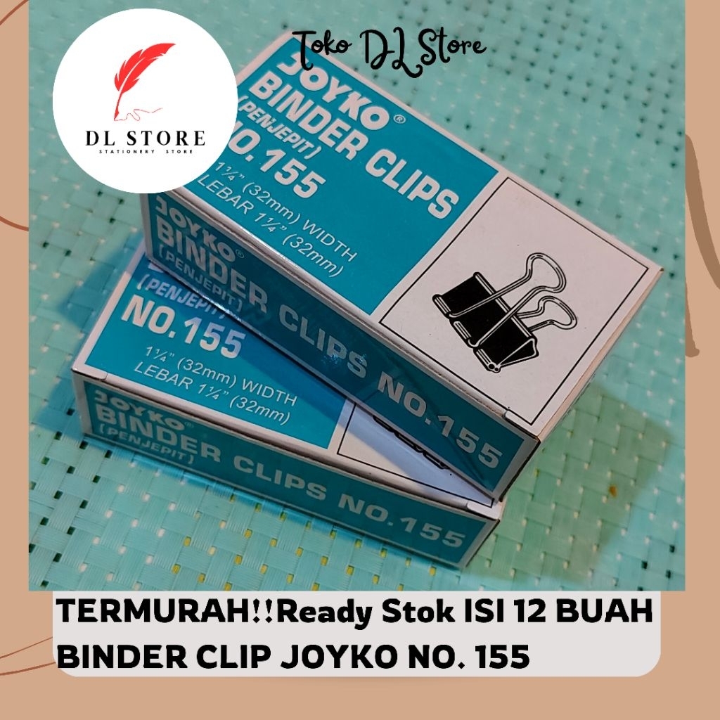 

Stationery Binder Clips/Klip Binder Joyko No. 155 Harga Per dus @12 Buah