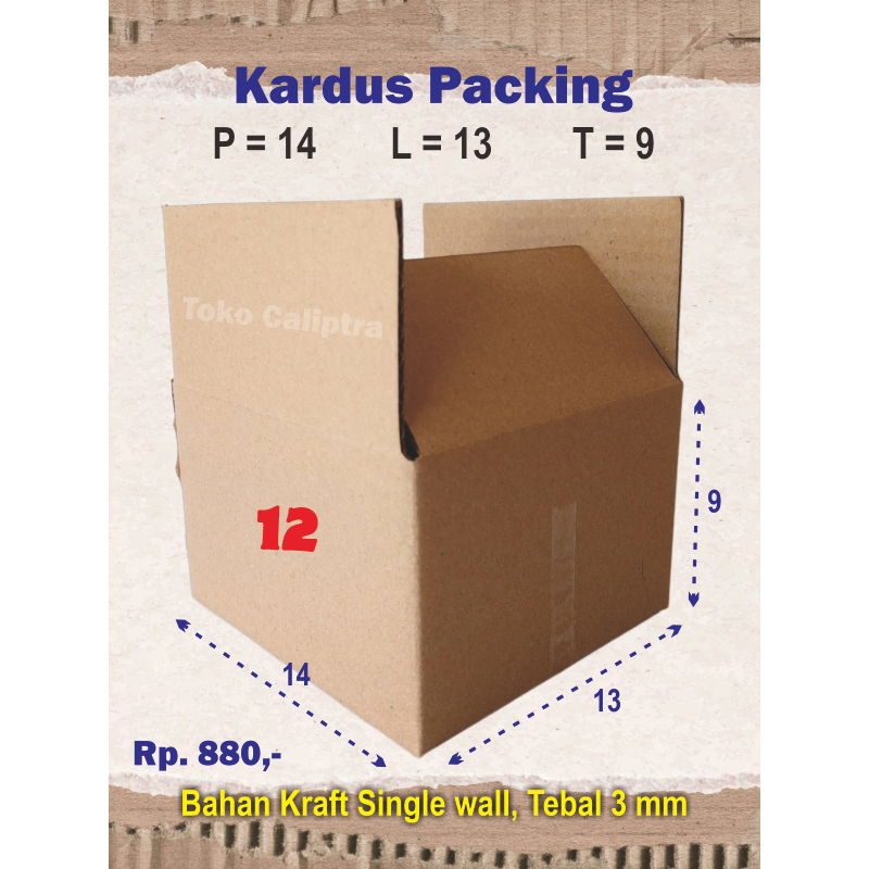 

Kardus Packing 12 PLT (14 x 13 x 9) Cm