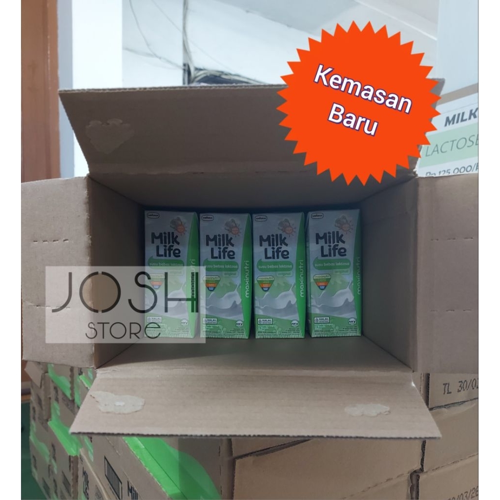 

[ KHUSUS INSTANT & Sameday ] - MILKLIFE UHT Lactose Free 200 ml - Susu Milk Life Bebas Laktosa - ½ Karton / Dus Isi 12 pcs - Rasa Original
