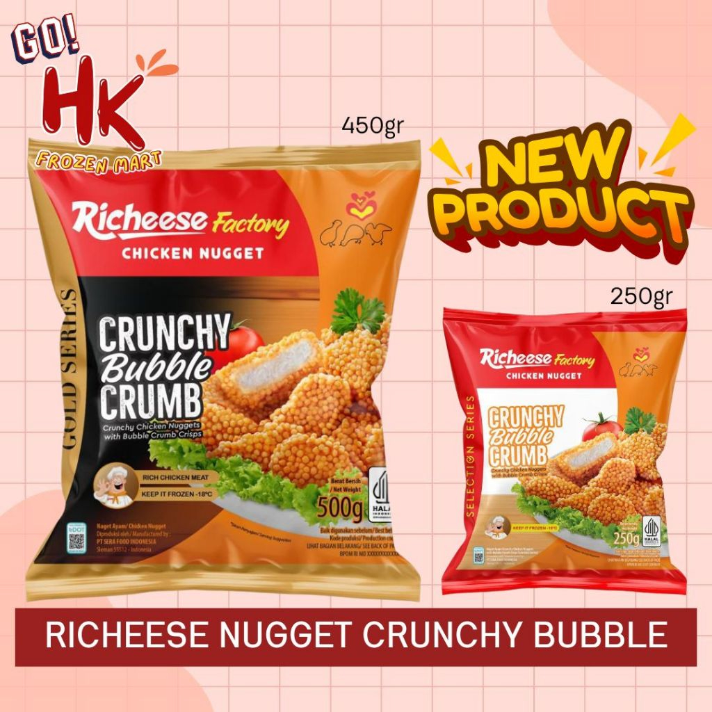 

Richeese Factory Crunchy Bubble Crumb 125gr 250gr & 450gr | Chicken nugget Premium HK FROZEN MART