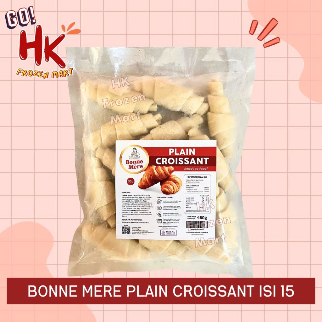

INSTAN ONLY Bonne Mere Plain Croissant isi 15 pcs | croffle puff pastry baking HK FROZEN MART