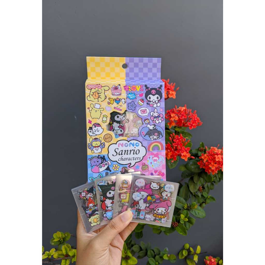 

mainan stiker buku sanrio viral 3D isi 100pcs tempel karakter kuromi cinnamoroll melody
