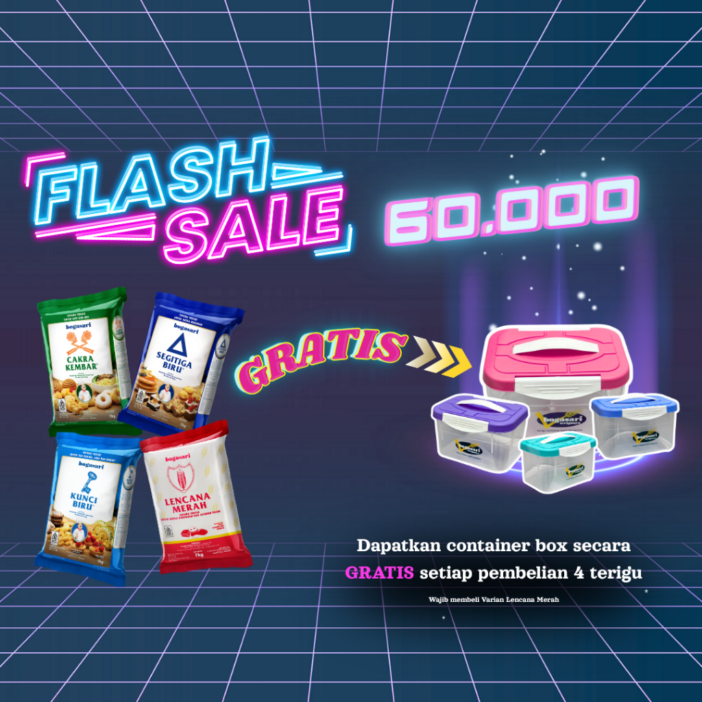 

Paket Jakarta Fair+Mini Container - 1pc Lencana Merah+3pcs Mix Tepung Premium