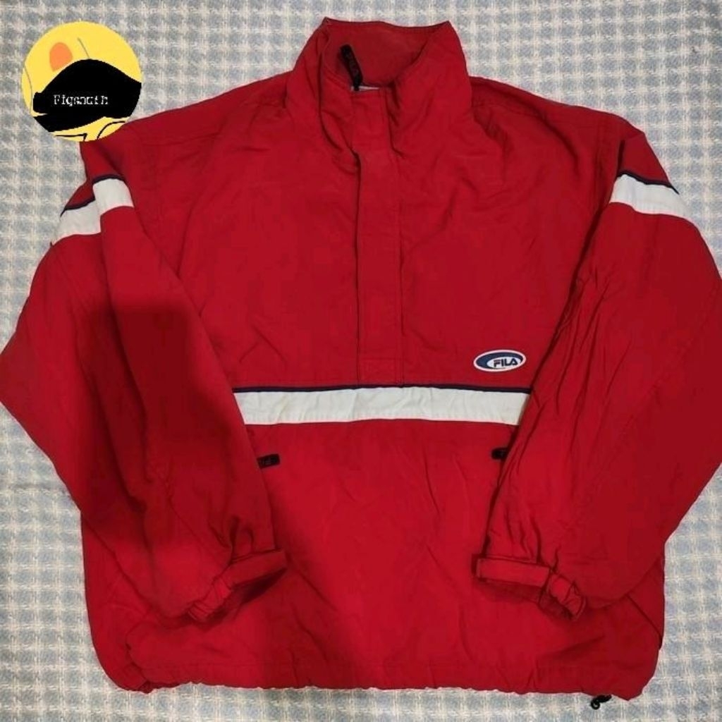 jacket pria merah Fila vintage size XL oversize