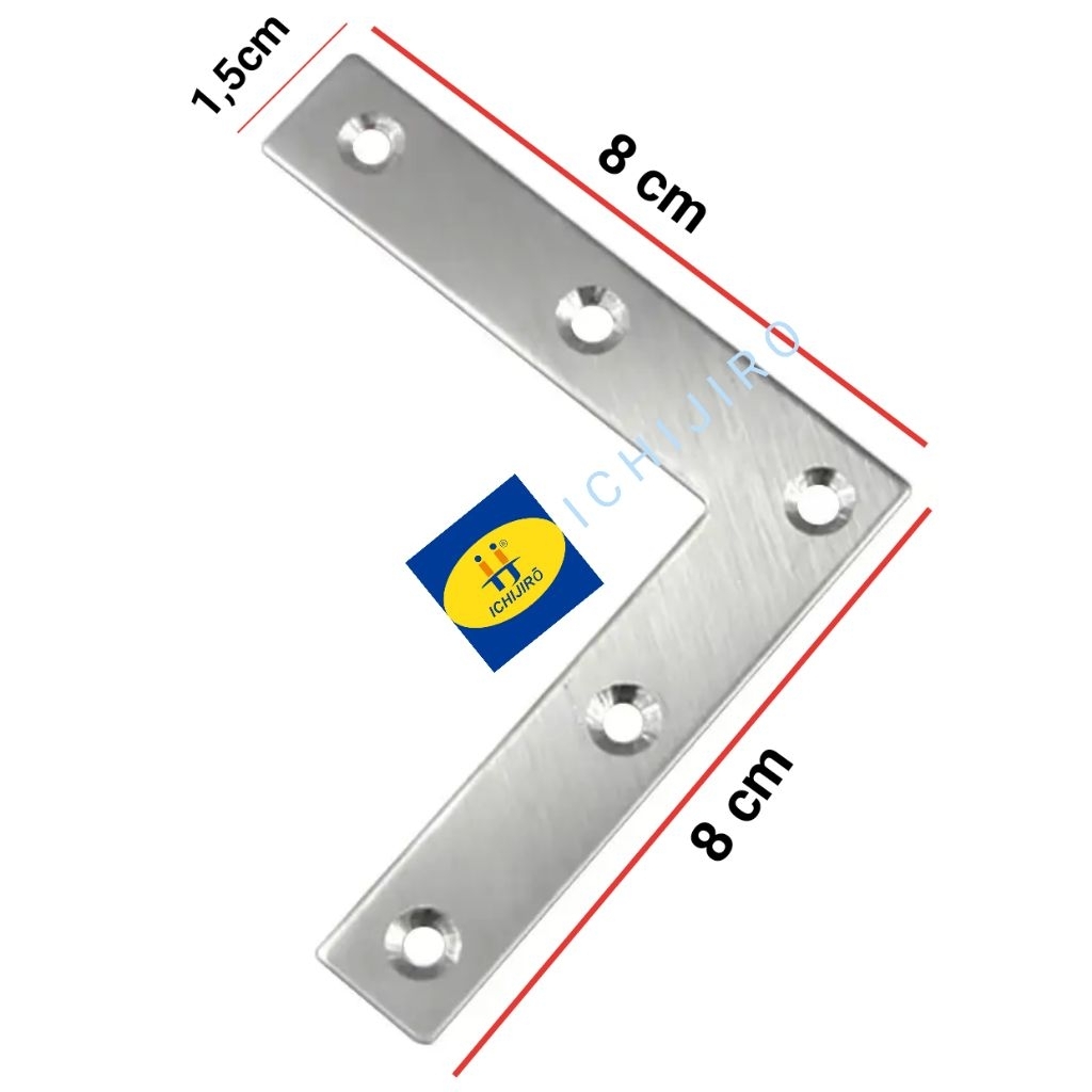 Plat siku L segitiga konektor connector stainless