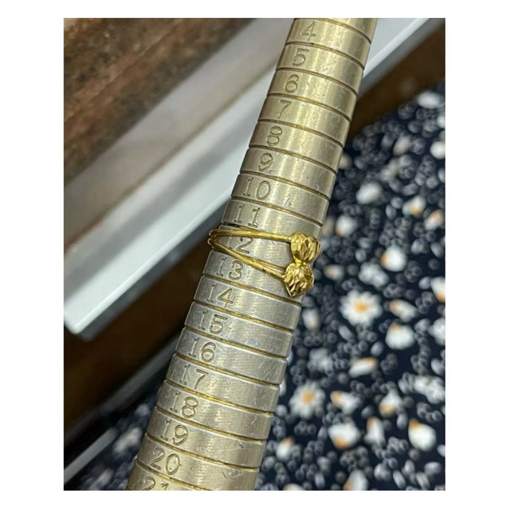 cincin love susun dua uk 12 emas asli kadar 875