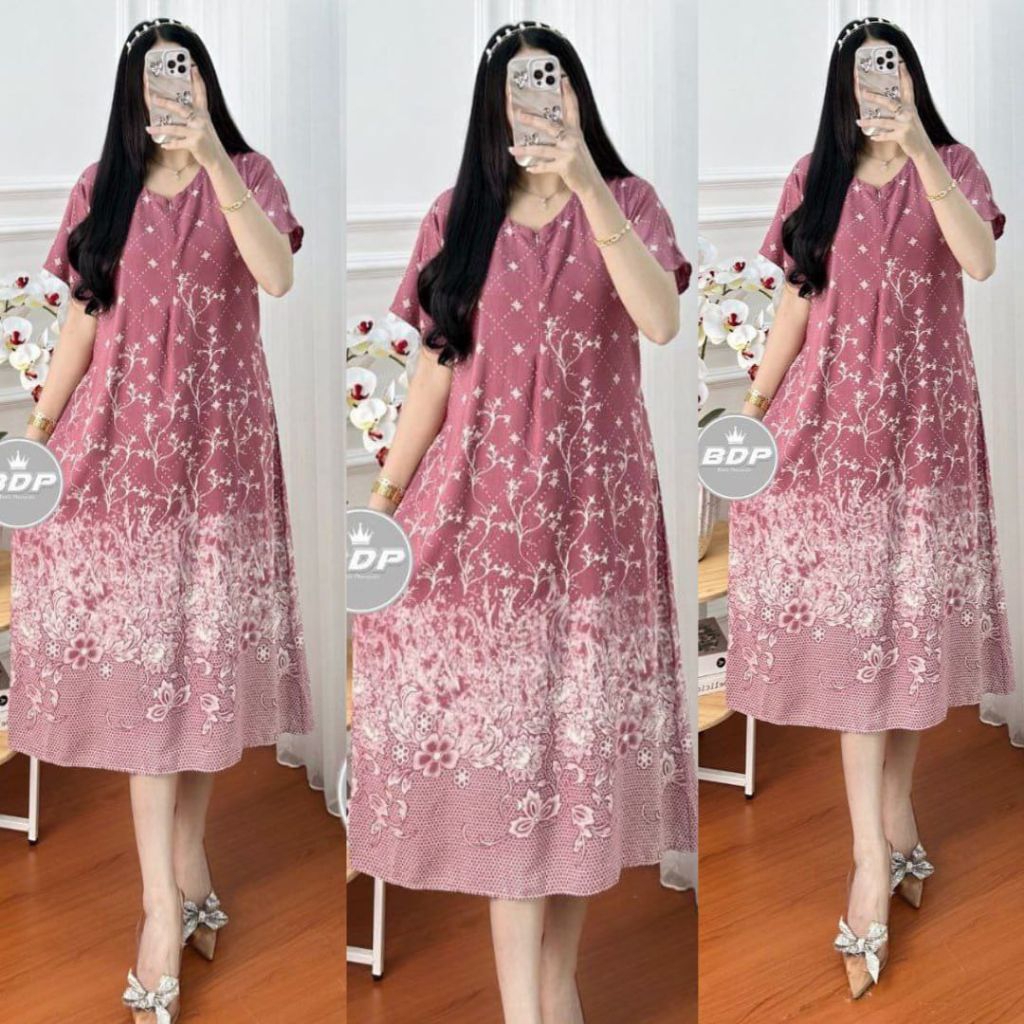 Daster Wanita Kekinian Daster Rayon Rumahan Lengan Pendek Busui friendly