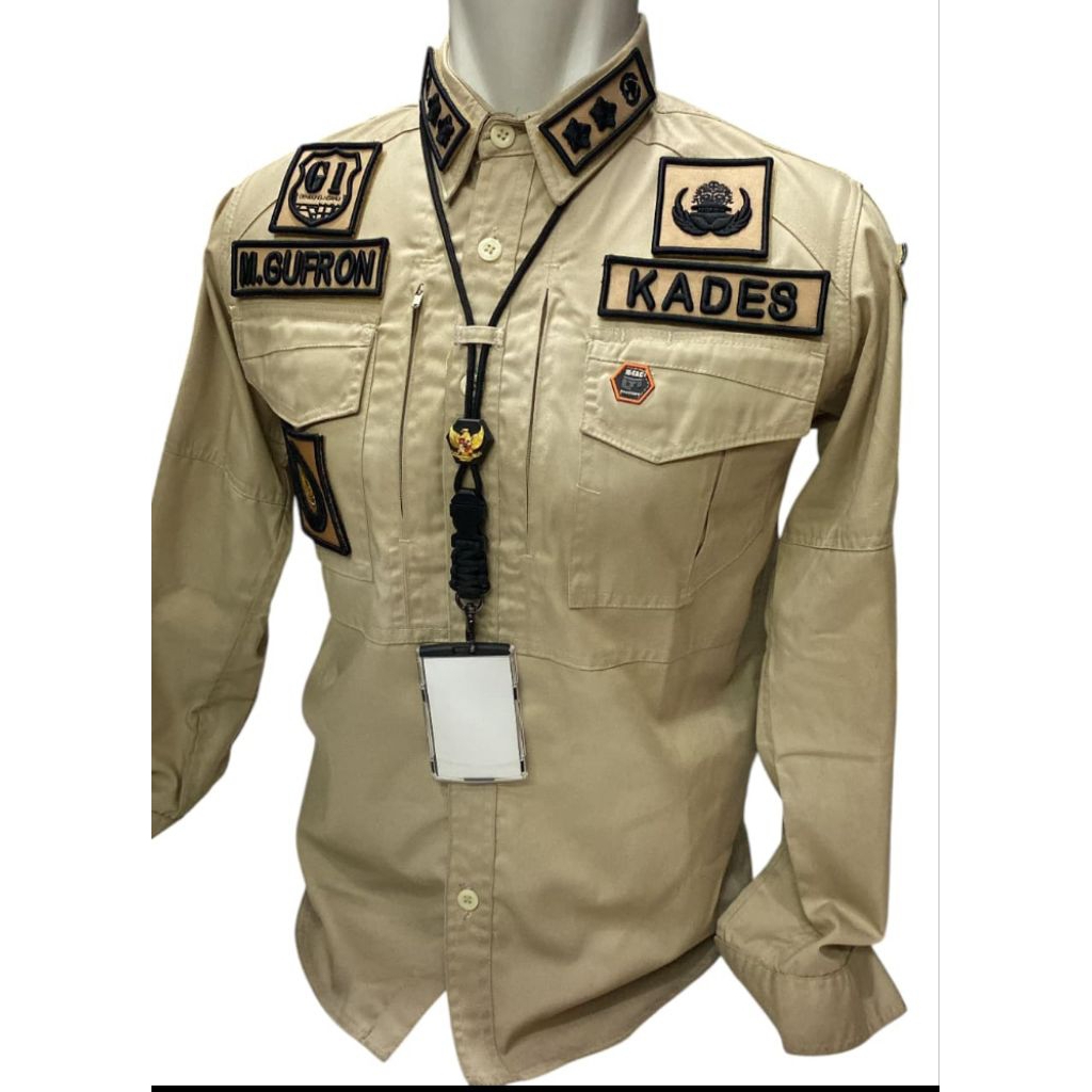 Kemeja Kades Tactical bordir timbul seragam kades bordir timbul