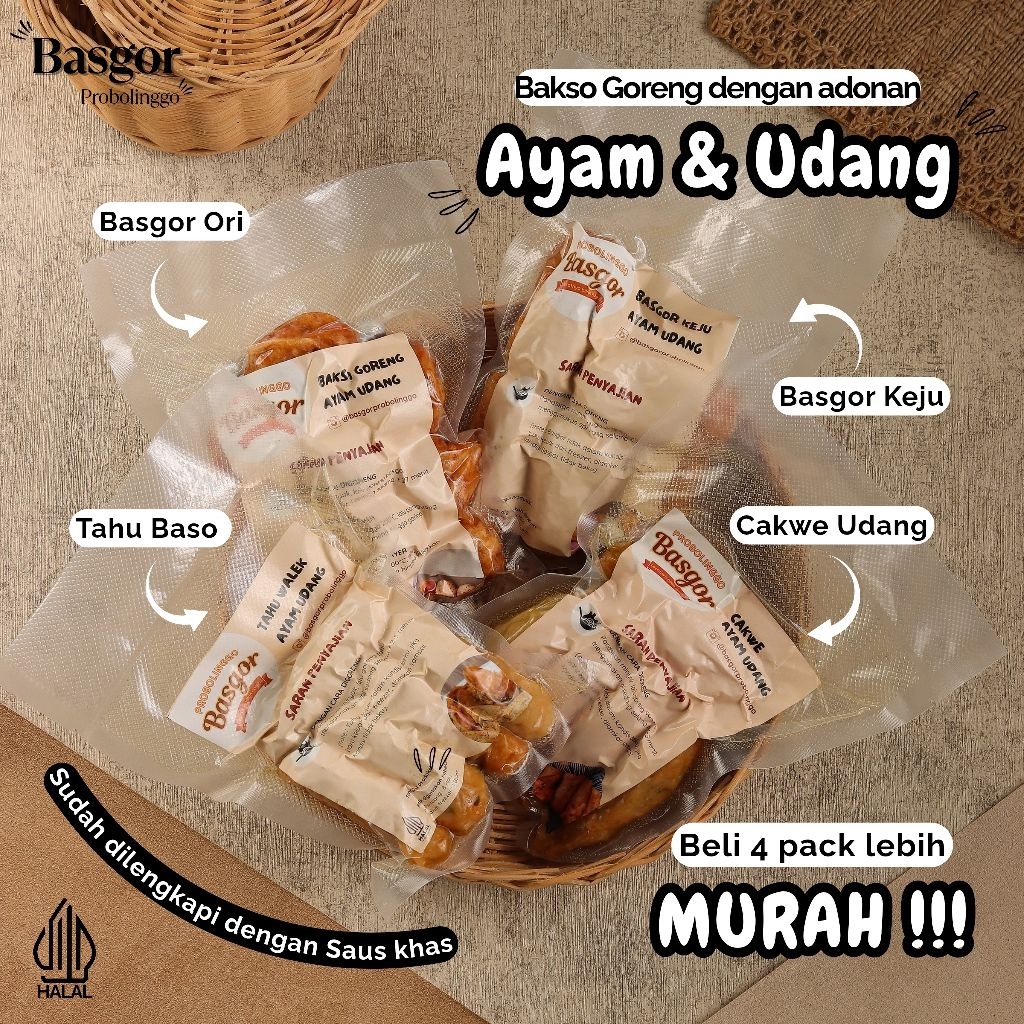 

[BUNDLING ALL VARIAN] Basgor Original, Basgor Keju, Tahu Baso, Cakwe Ayam Udang Termurah Khas BASGOR PROBOLINGGO, Bakso, Baso Goreng, Basgor