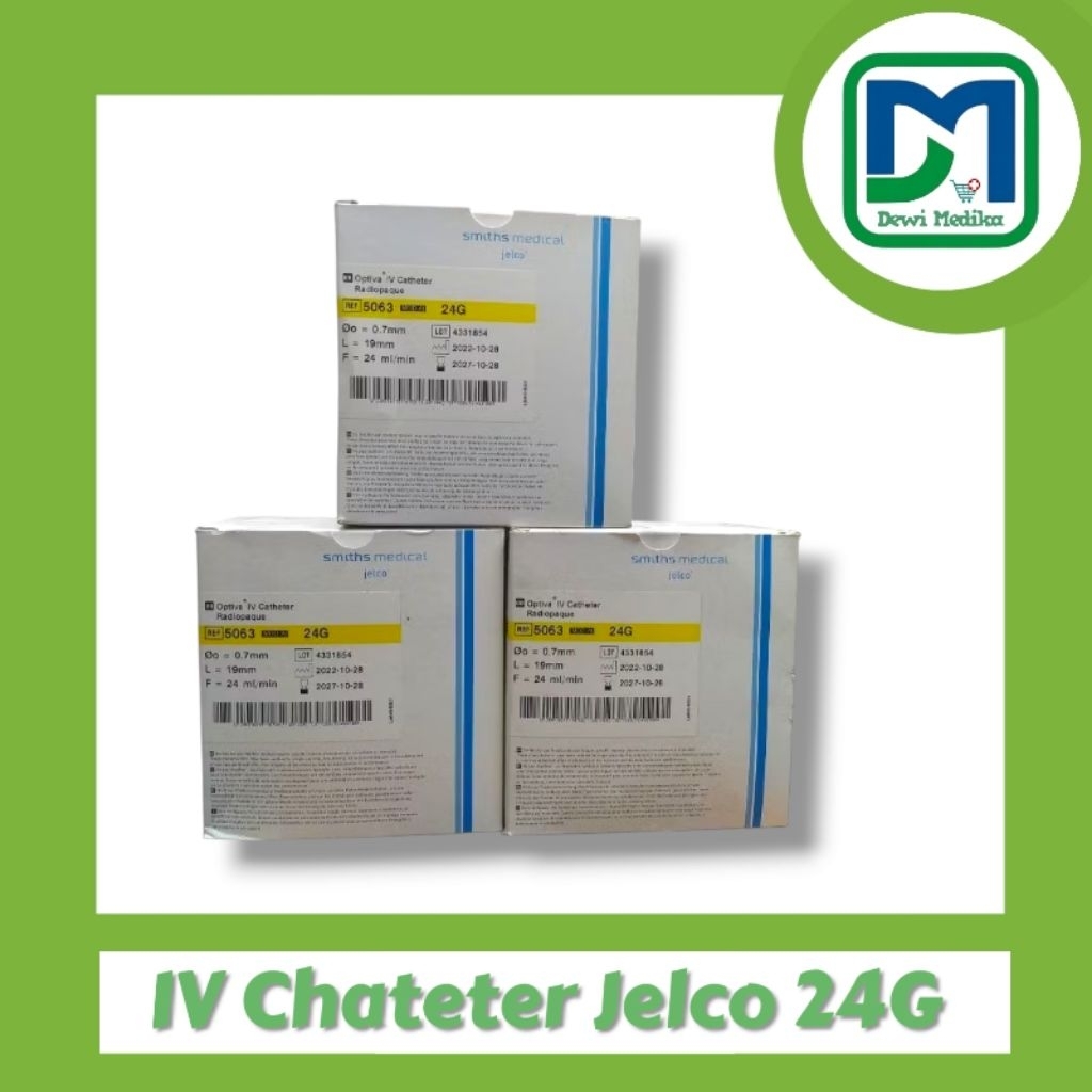 Jelco IV Chateter 24G  IV Cath Radiopaque Jelco 24G Smith Medical