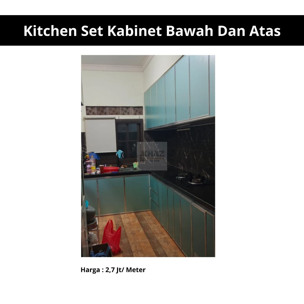Kitchen Set Aluminium Kabinet Atas & Bawah – Harga per Meter (Custom Desain)