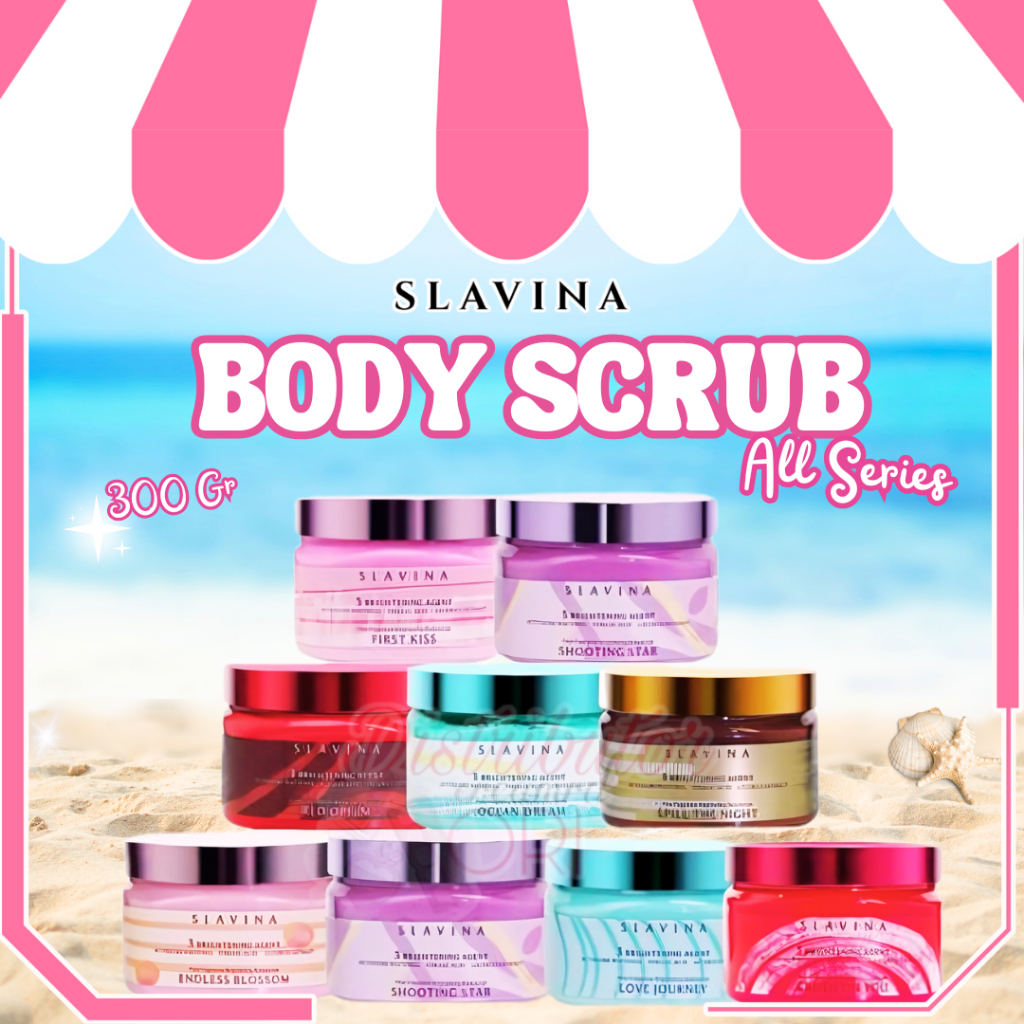SLAVINA - BODY SCRUB SERIES ( 300 g ) - Lulur Badan Organic Wangi Parfum Mewah  | BPOM | ORIGINAL