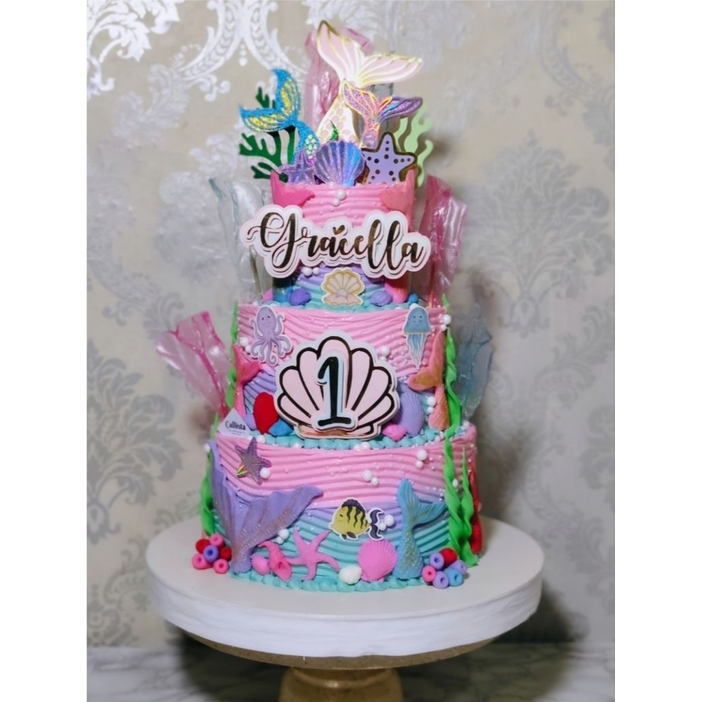 

CAKE ULTAH MERMAID 3 tier / Kue Ulang Tahun Anak