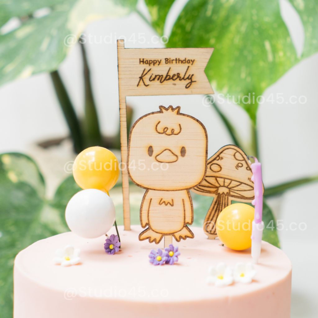 Studio45.Co || Cake Topper Kayu Binatang / Cake Topper Hewan / Animal Cake Topper / Cake Topper Kayu