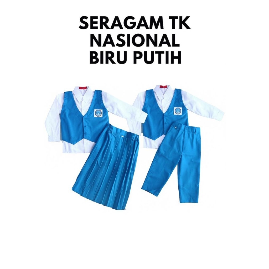 SERAGAM TK NASIONAL BIRU PUTIH PANJANG