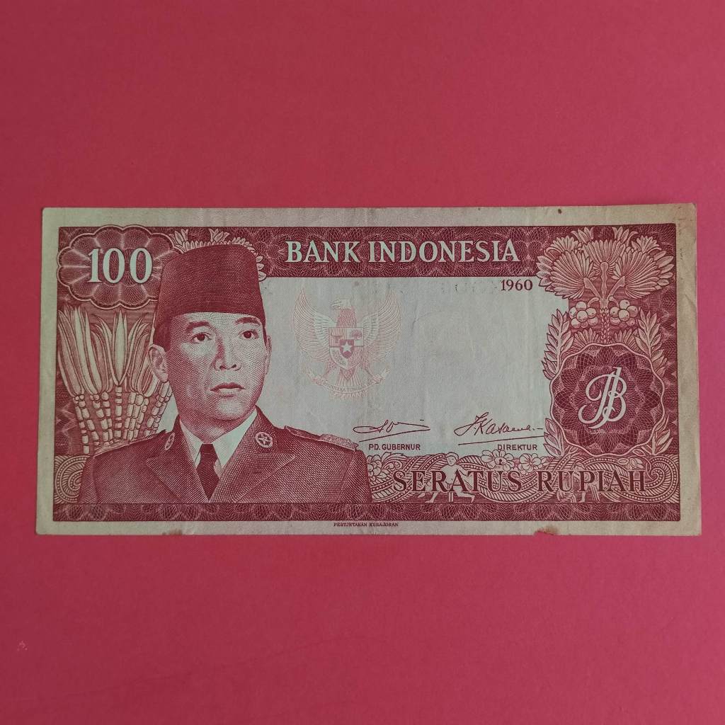 Uang Kuno Kertas Rp 100 Tahun 1960 Presiden Soekarno UK 007