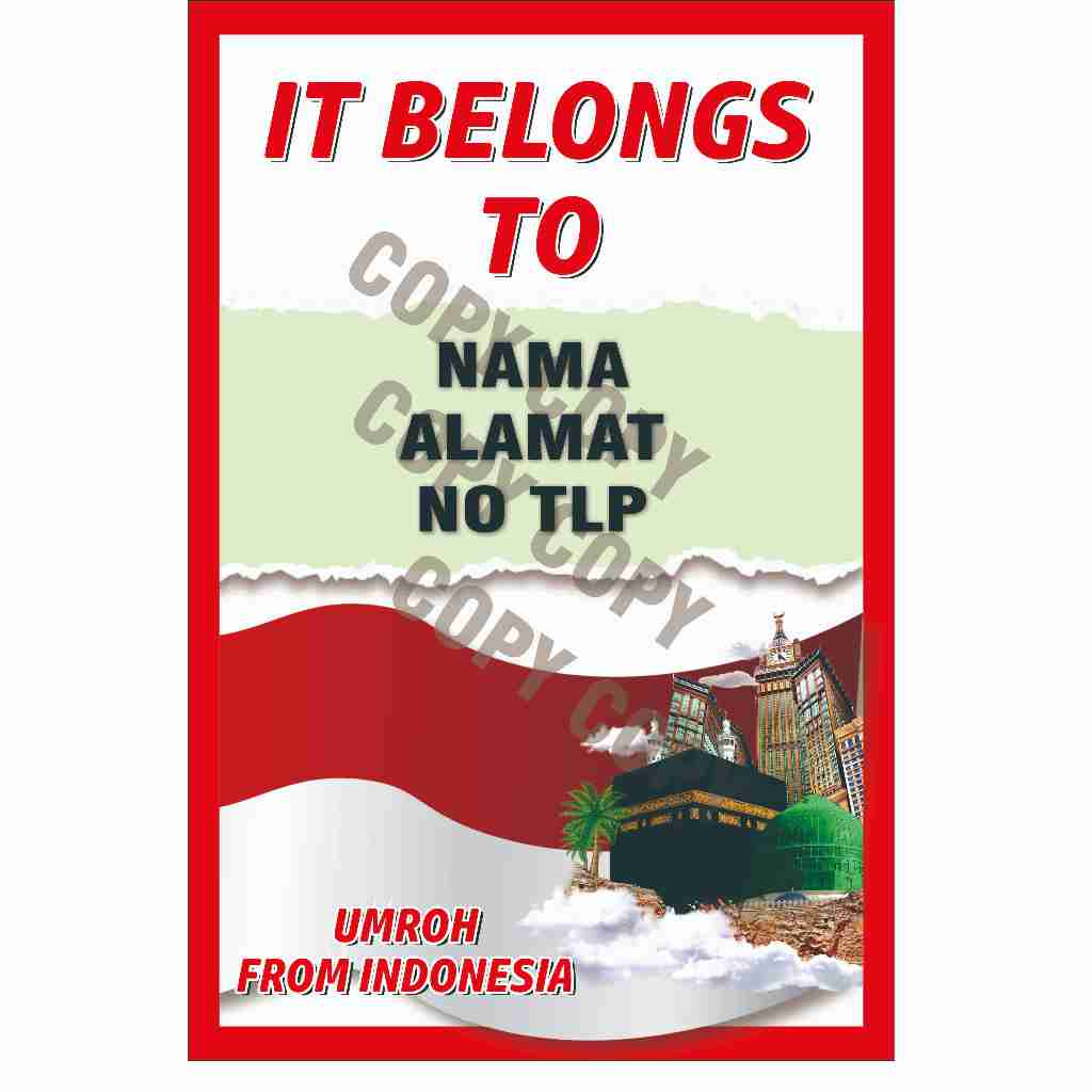 

STIKER UNTUK PENGENAL JAMAAH HAJI ATAU UMROH+LAMINASI.GLOSY