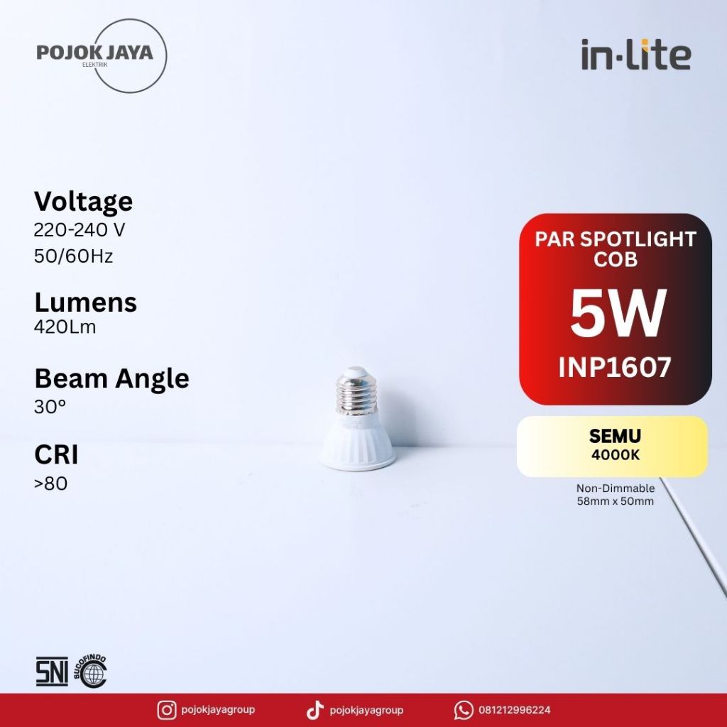 INLITE Lampu Sorot Led 5w 5 Watt INP1607 Lampu Spotlight Inlite