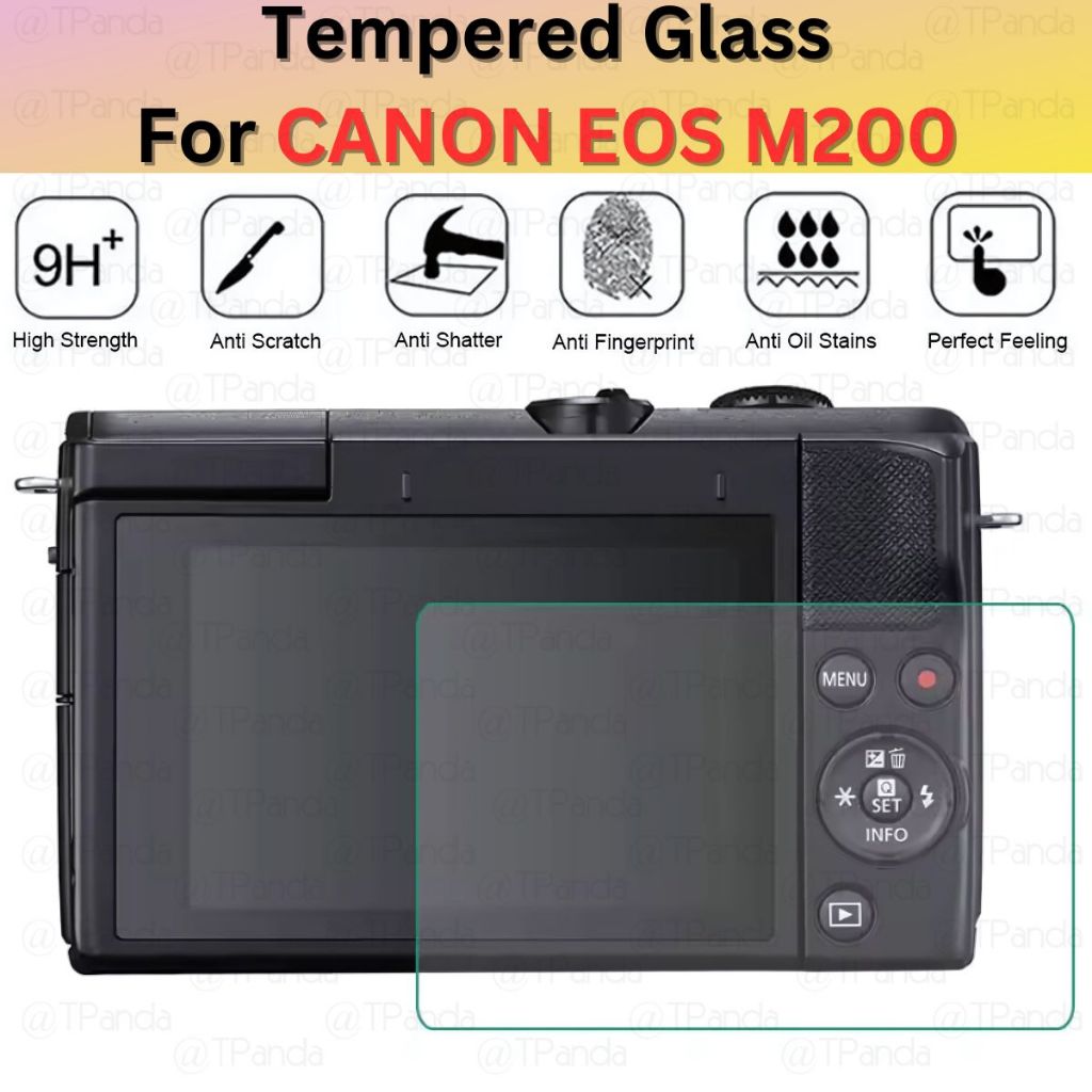 Pelindung Layar CANON EOS M200 Tempered Glass Screen Protector Camera Anti Gores LCD Kamera Canon EO