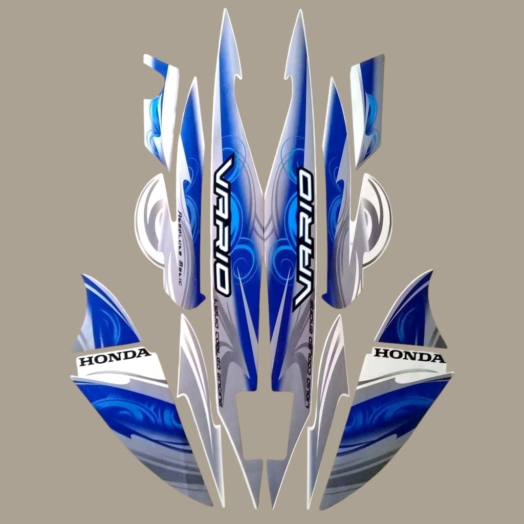 Stiker Striping Lis Body Motor Vario 110 Karbu 2010 Biru