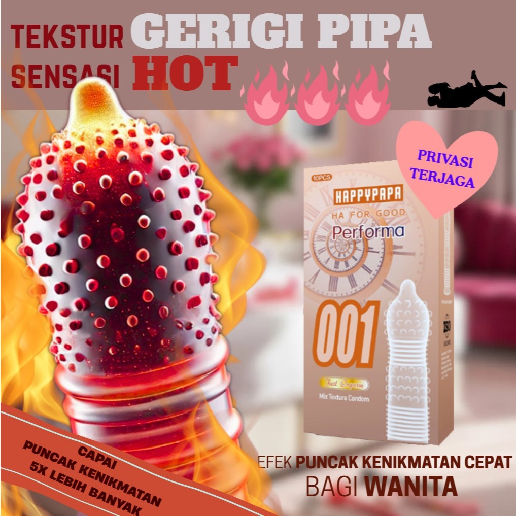 Kondom Halus Condom 001 Aman Pipa Bergerigi Gerigi Ultra Tipis