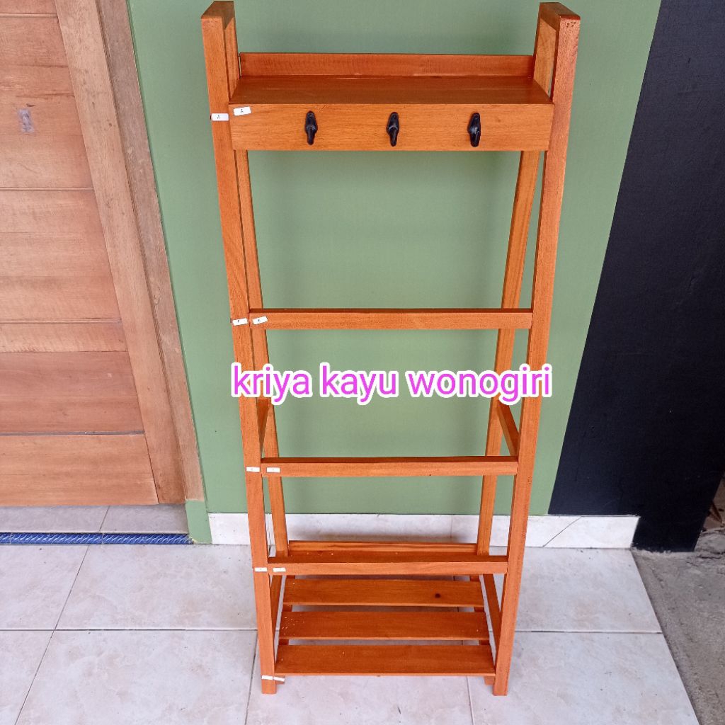 Rak Tangga Kayu ladder hanger/ Rak mukena minimalis