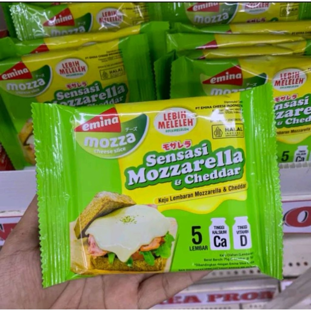 

Emina Mozarella Cheddar Isi 5 Lembar