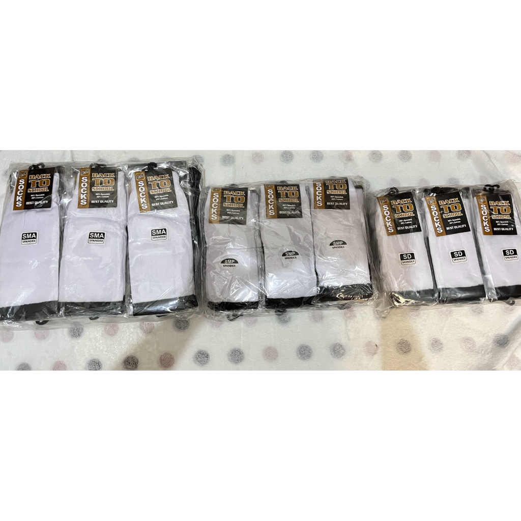 

(ISI 6 PCS) Kaus Kaki - Kaos Kaki - Sekolah Hitam Putih untuk SD/SMP/SMA