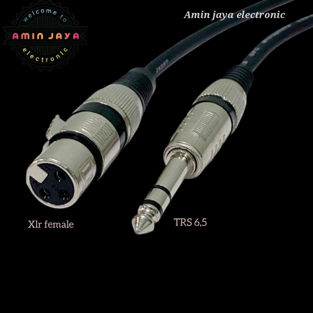 Kabel jack xlr female to trs akai stereo / akai stereo 6,5 to xlr female