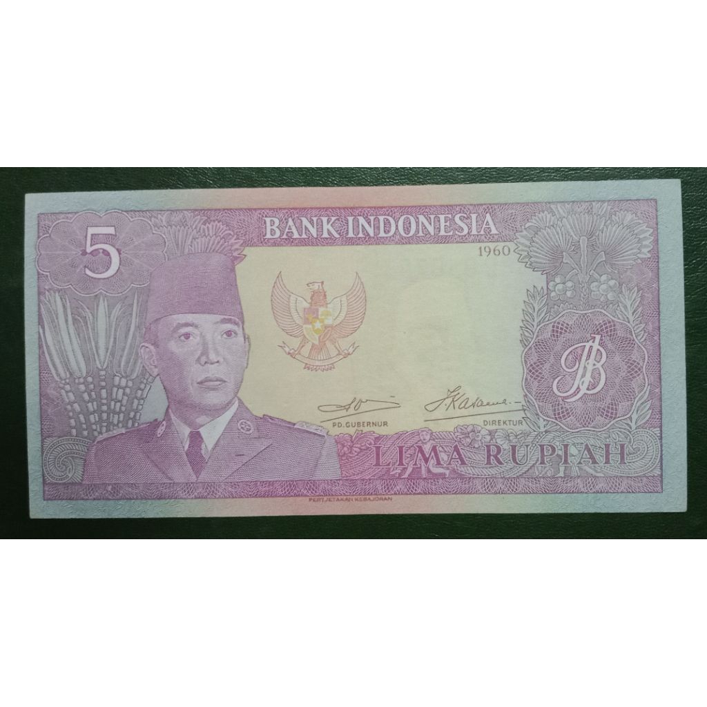 UANGKUNO 5 RUPIAH SUKARNO 1960