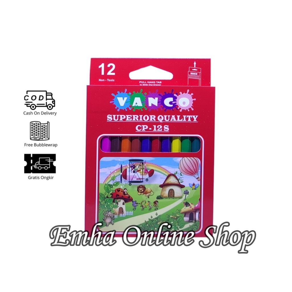 

Pensil 12 Warna Vanco Non toxic Superior Quality CP-125