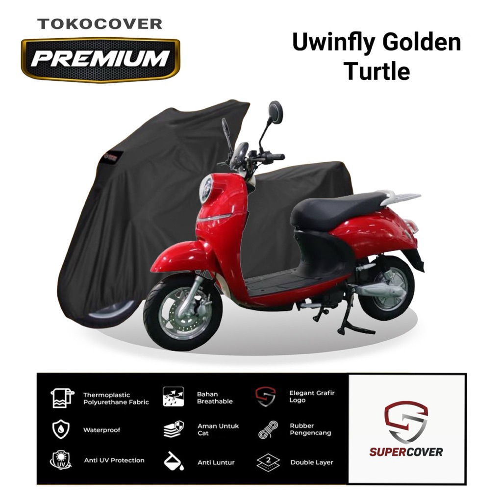 Promo Sarung Motor Sepeda Listrik Uwinfly Golden Turtle Super Cover Motor Termurah
