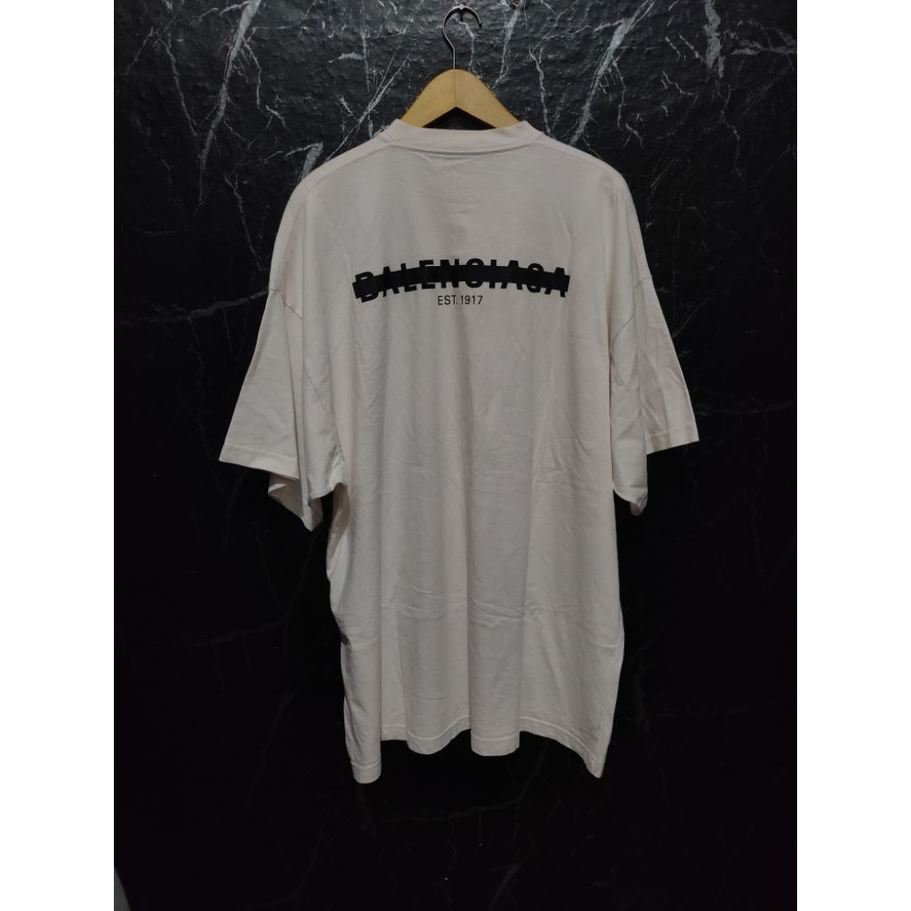 BALENCIAGA STRIKE OUT LOGO OVER TEE authentic by grailed