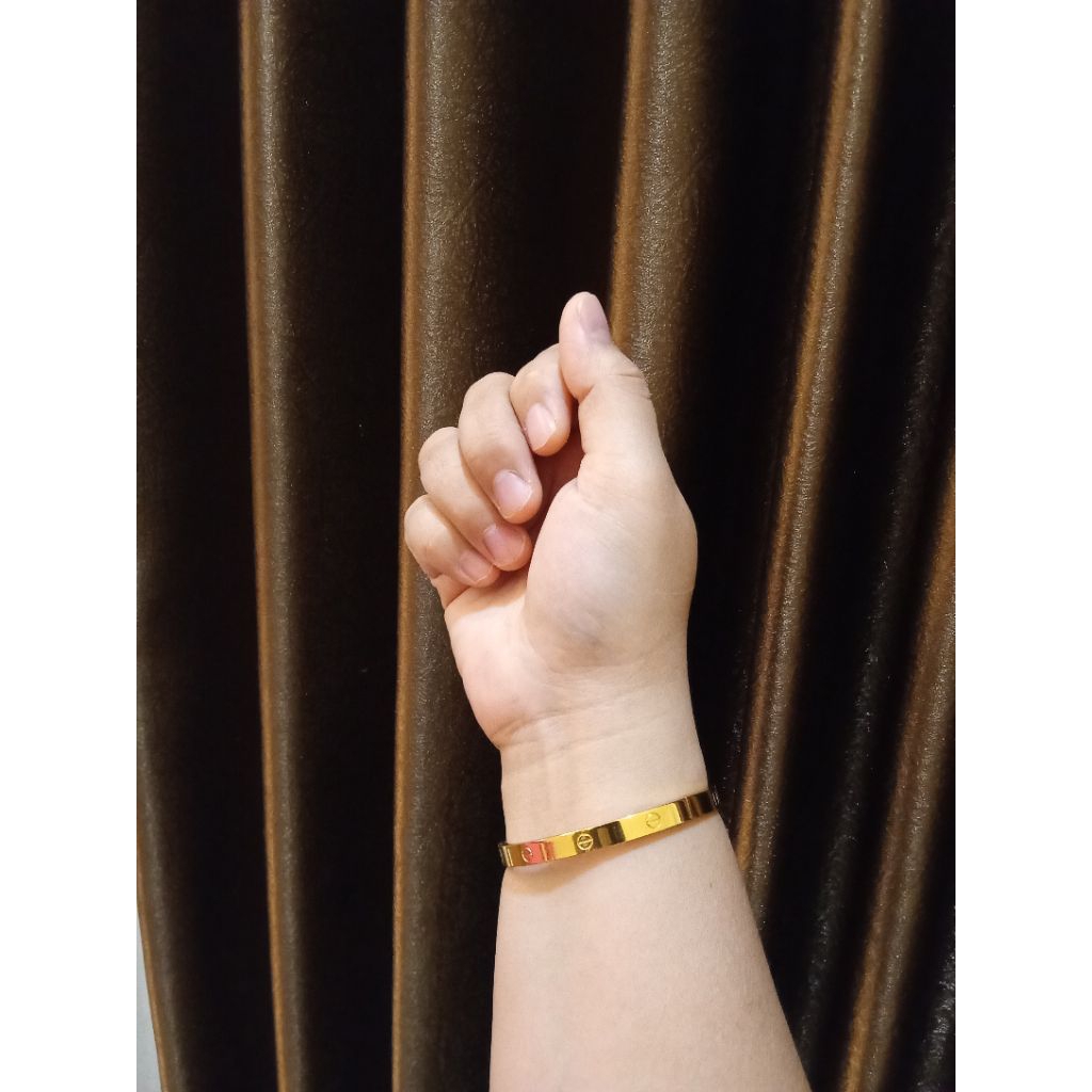 Gelang Titanium Elegan Wanita – Gelang Mewah Model Cartier Anti Karat | Luxury Bracelet