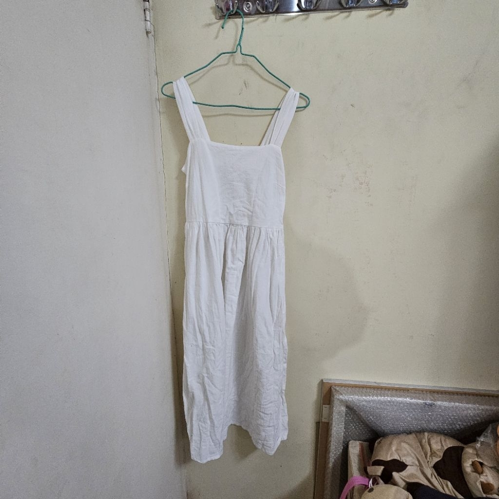 Dress Putih Linen - White dress linen - Rok Linen Putih