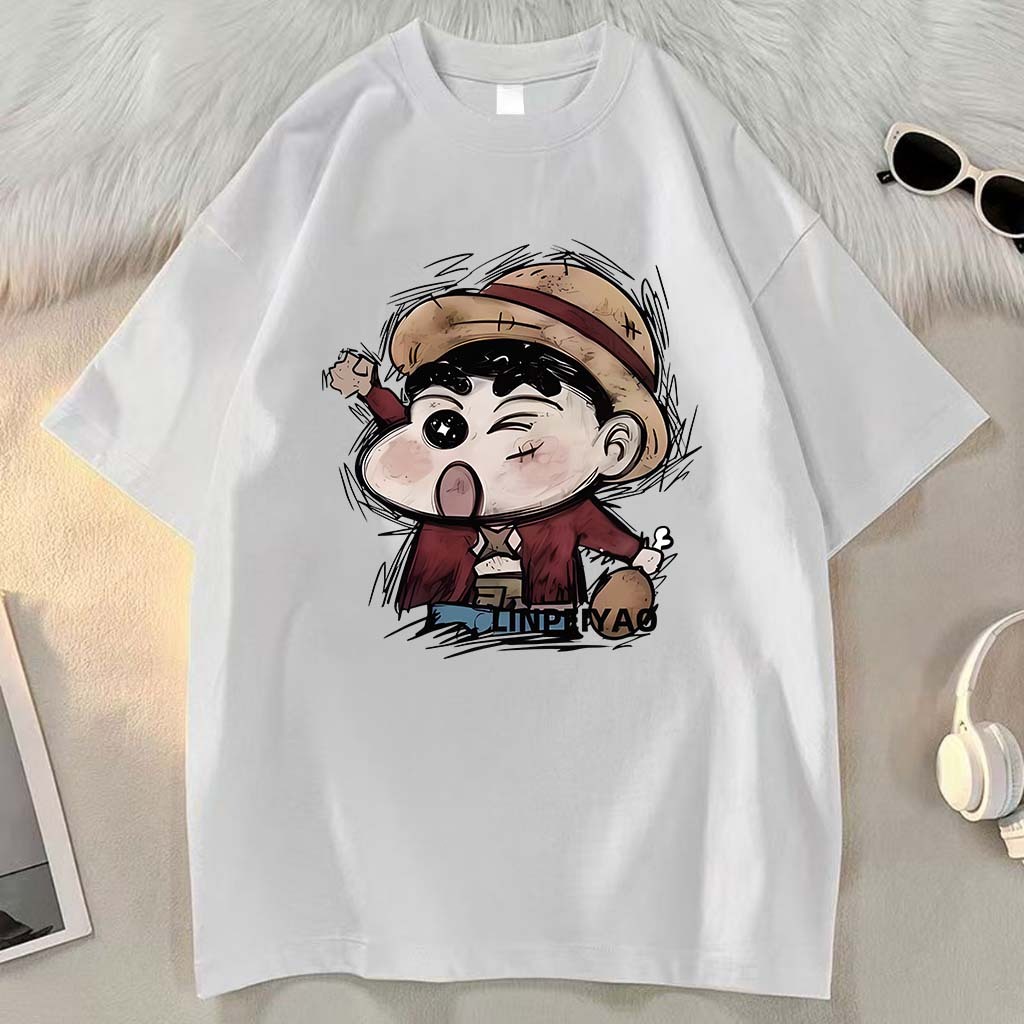 Atasan kaos motif anime Crayon Shin-chan gaya Jepang | Kaos Import baju t shirt pria | Kaos Pria Ter