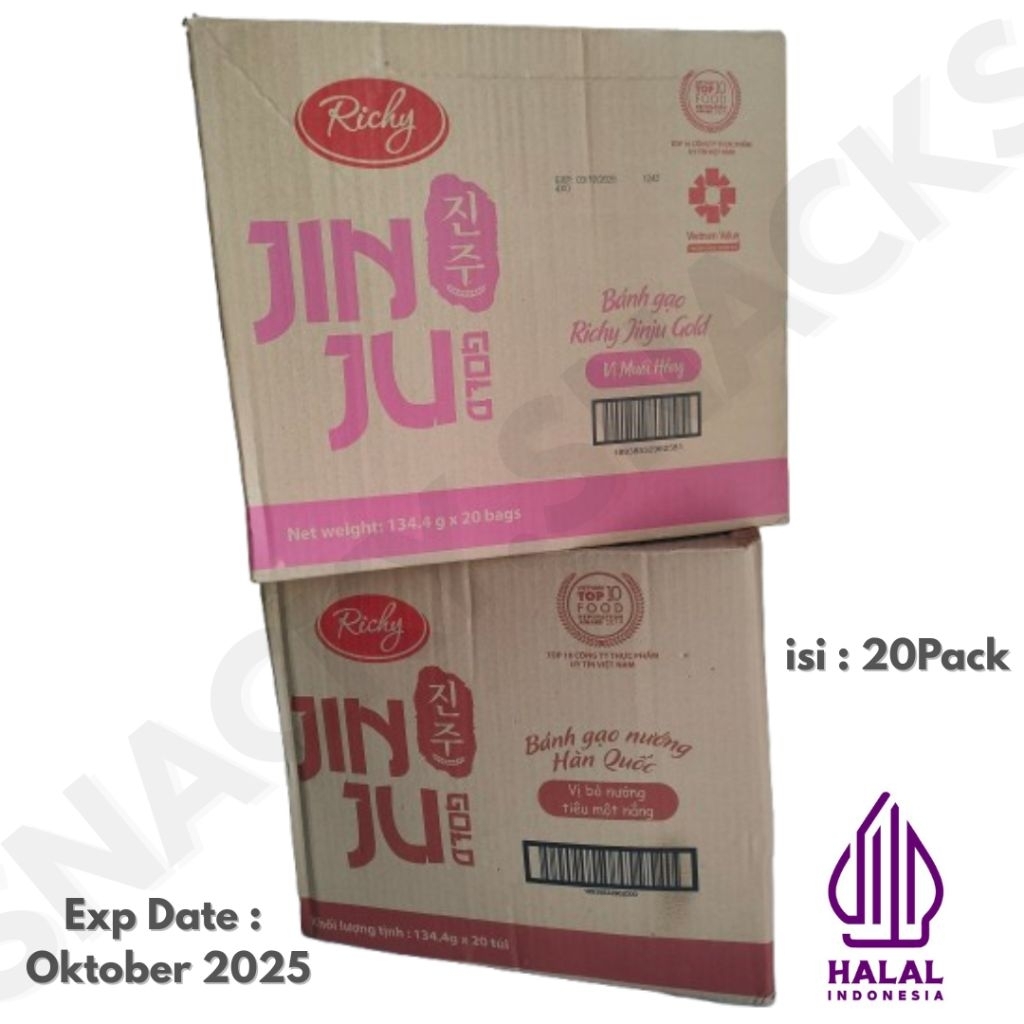 

Richy Jin Ju Rice Crackers 134.4gx20bags Carton