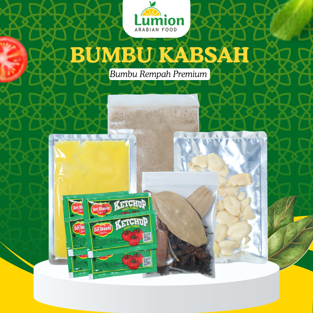 

[Lumion Food] HANYA BUMBU Kabsah untuk pemakaian beras basmati 1kg (Bumbu, Rempah, Minyak Samin, Kismis, Garam)