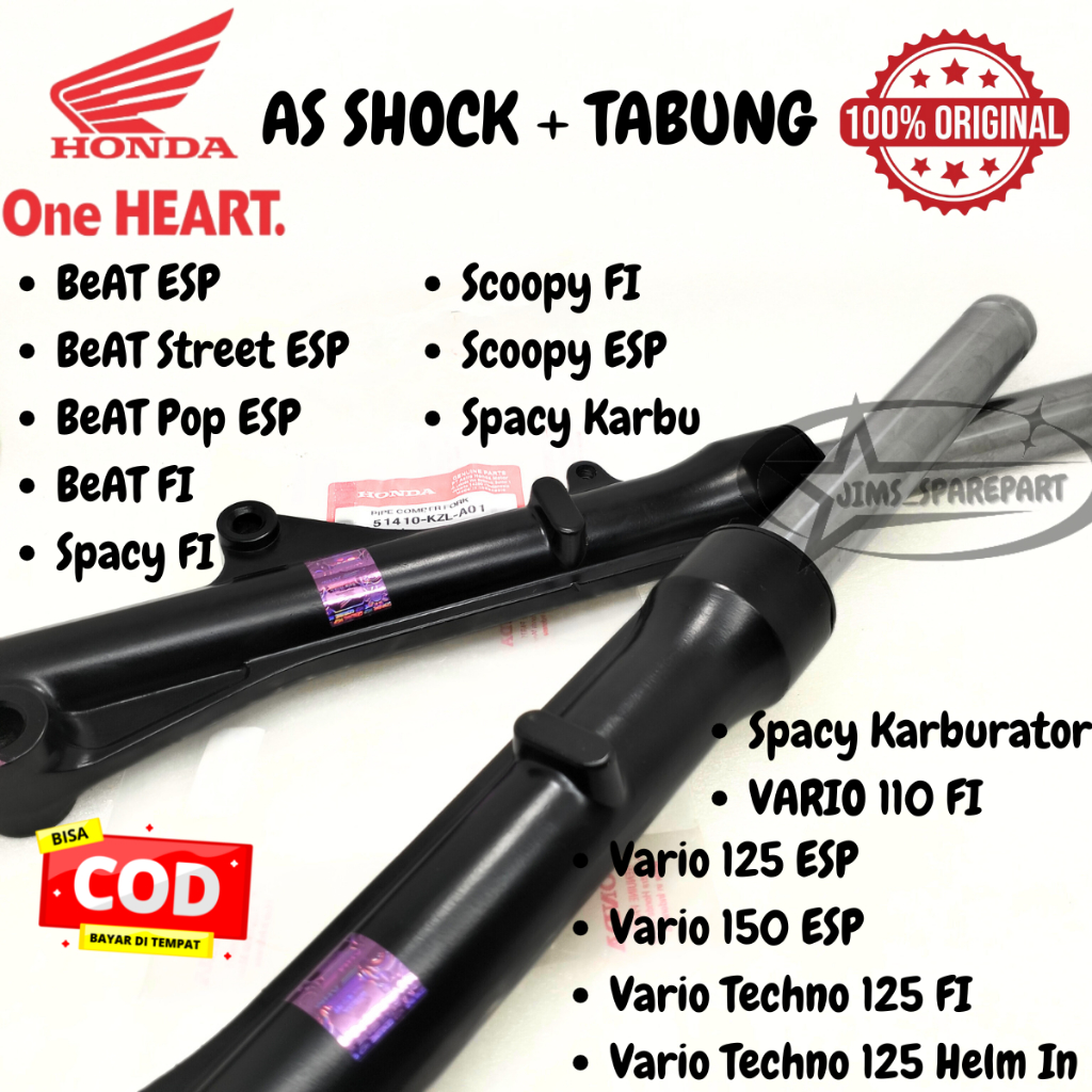AS SHOCK DEPAN SET PLUS TABUNG HONDA KZL BEAT ESP STREET ESP POP ESP FI SPACY FI KARBURATOR SCOOPY F