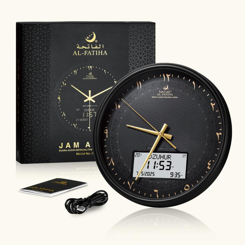 Jam Dinding Adzan Digital AL-FATIHA White Screen Model : FAJ-360 YBW | Jam Azan 5 Waktu, Alarm Doa H