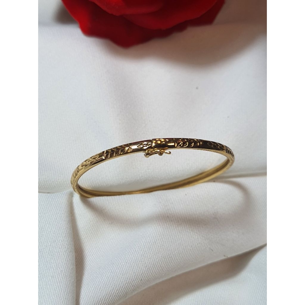 Perhiasan Swasa keroncong polos tanpa mata dengan motif elegant cantik | Gelang dewasa dan anak