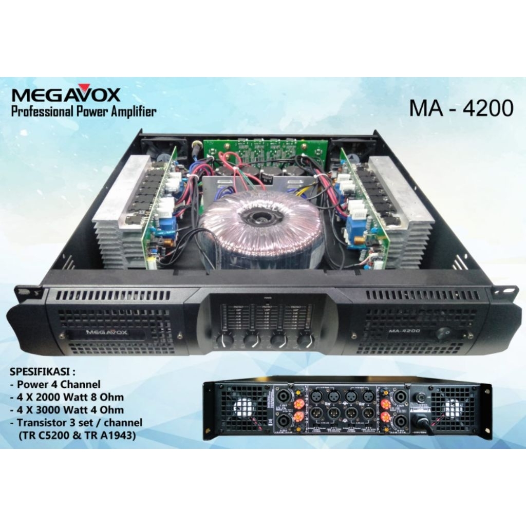 Power Amplifier 4 Channel MEGAVOX MA - 4200
