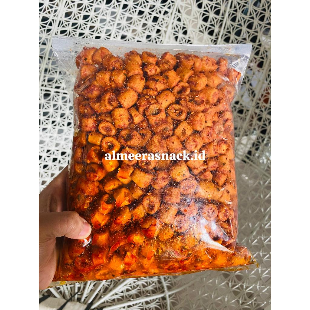 

sotong goreng crispy/seblak sotong goreng kriuk 1kg pedas daun jeruk bumbu melimpah